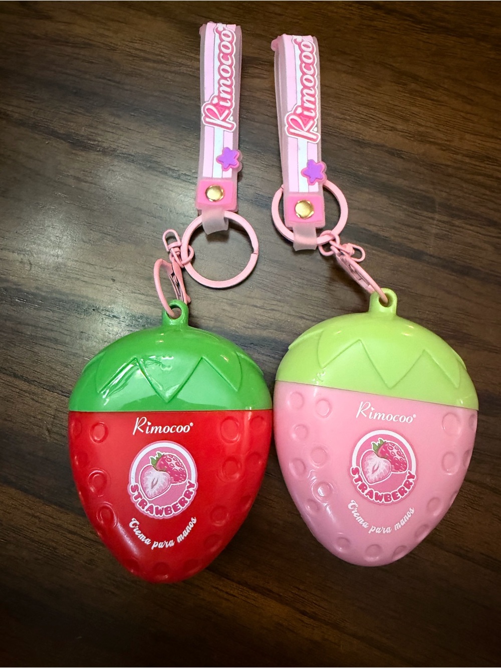 Strawberry Hand Lotion Keychain Set – Pink & Red